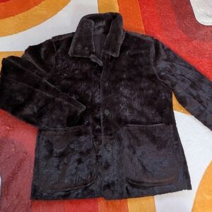 Vintage Brandon Thomas Reversible Chocolate Brown Faux Fur/Suede Coat Penny Lane